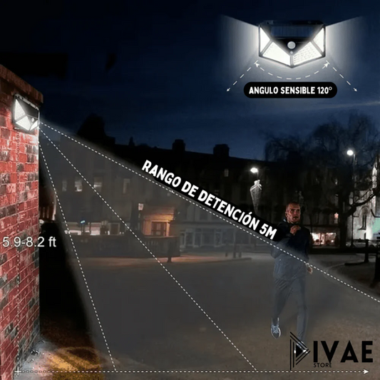 Foco Solar con Sensor 100 LED Instálalo y empieza a ahorrar