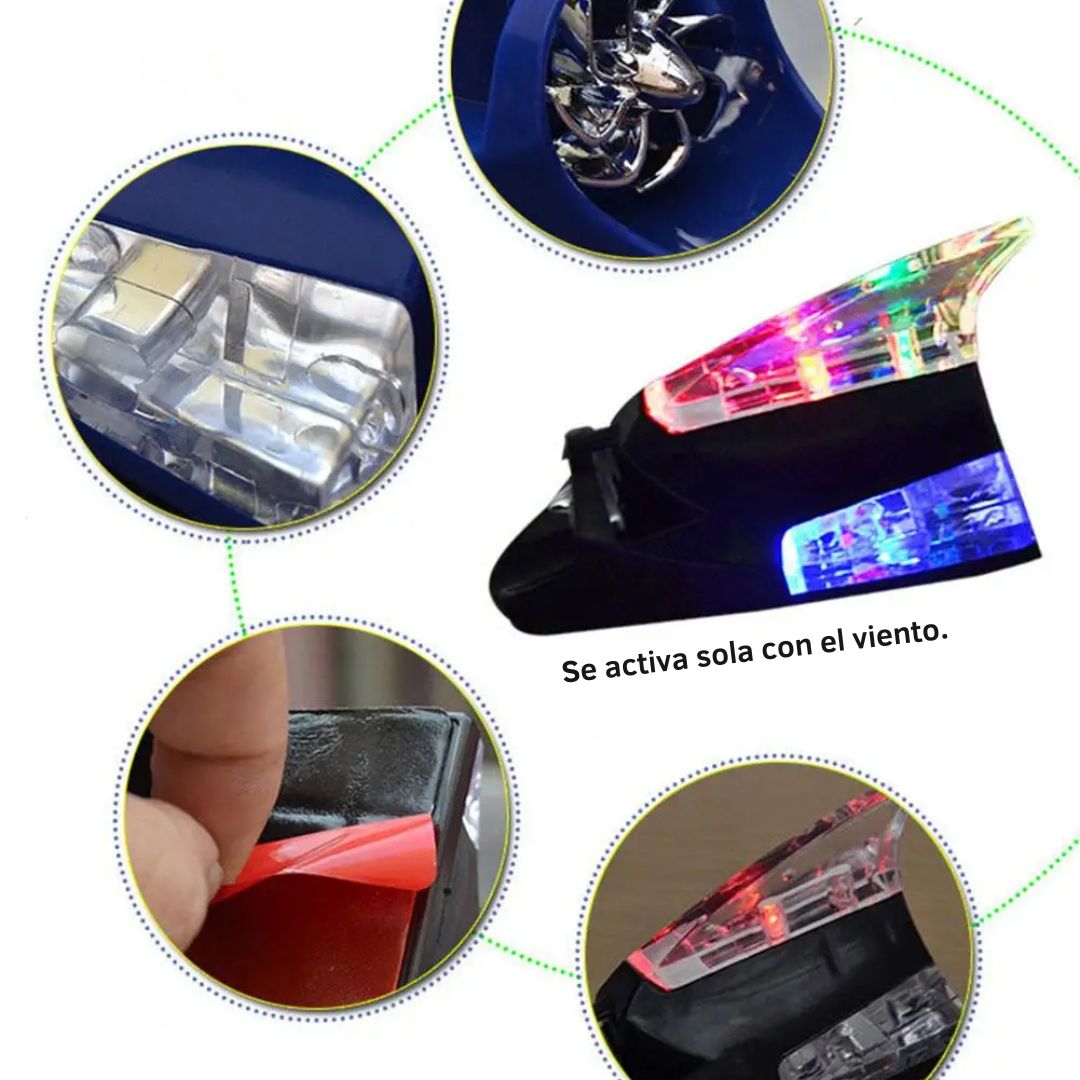 Aleta de Tiburón con Luz LED. 100% Eólica