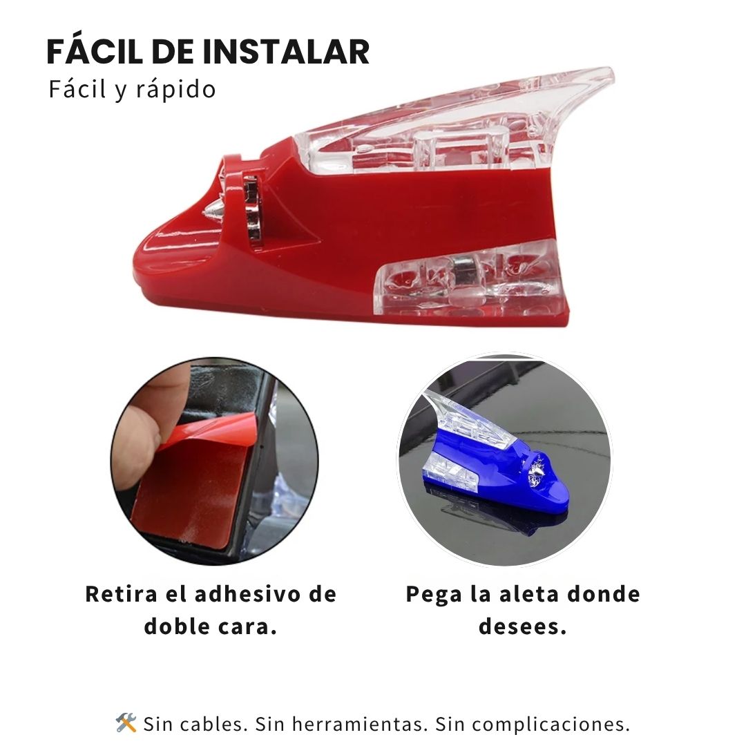 Aleta de Tiburón con Luz LED. 100% Eólica