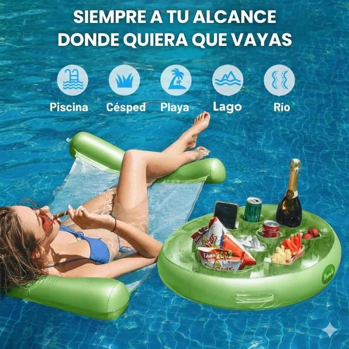 Bandeja Flotante para bebidas y snacks