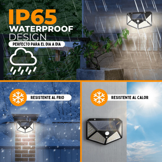Foco Solar con Sensor 100 LED Instálalo y empieza a ahorrar