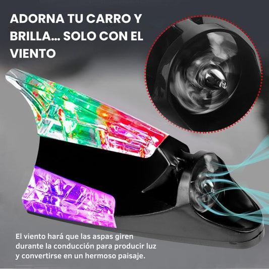 Aleta de Tiburón con Luz LED. 100% Eólica