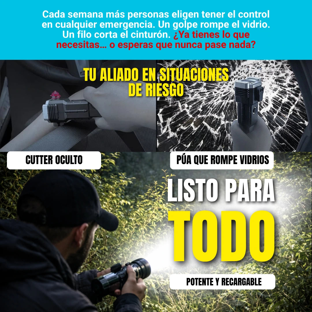 **** KIT PROTECCIÓN 360 **** 2 FOCOS SOLARES + 1 LINTERNA APRUEBA DE TODO