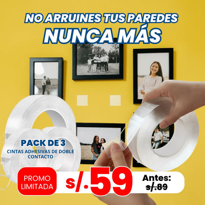 Set x3 Cintas Doble Contacto Nano