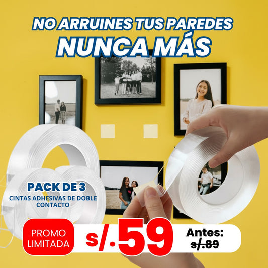 Set x3 Cintas Doble Contacto Nano